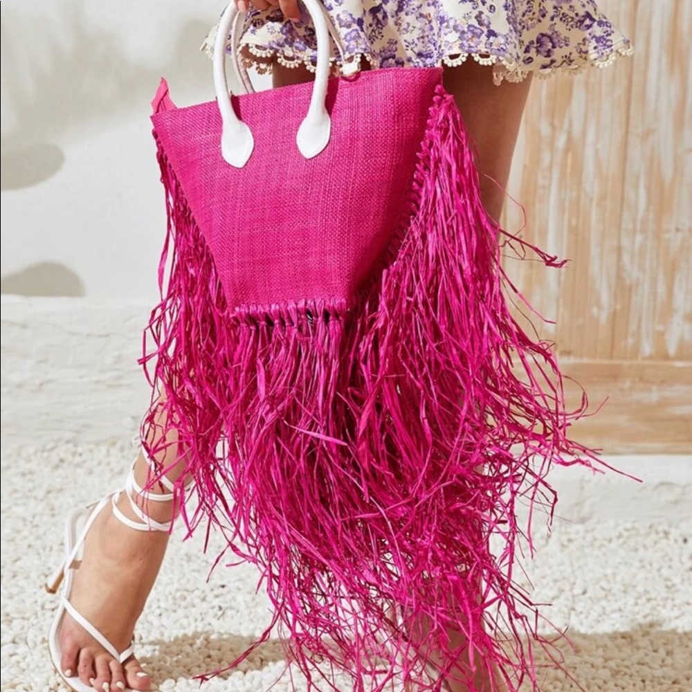 BRAND NEW PINK FRINGE BAG